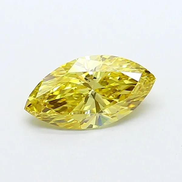 0.96ct MARQUISE Fancy Intense Yellow VVS2 Coloured Lab diamond