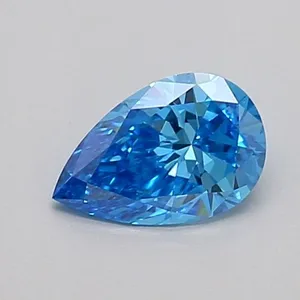 0.5ct PEAR Fancy Vivid Blue VS1 Coloured Lab diamond