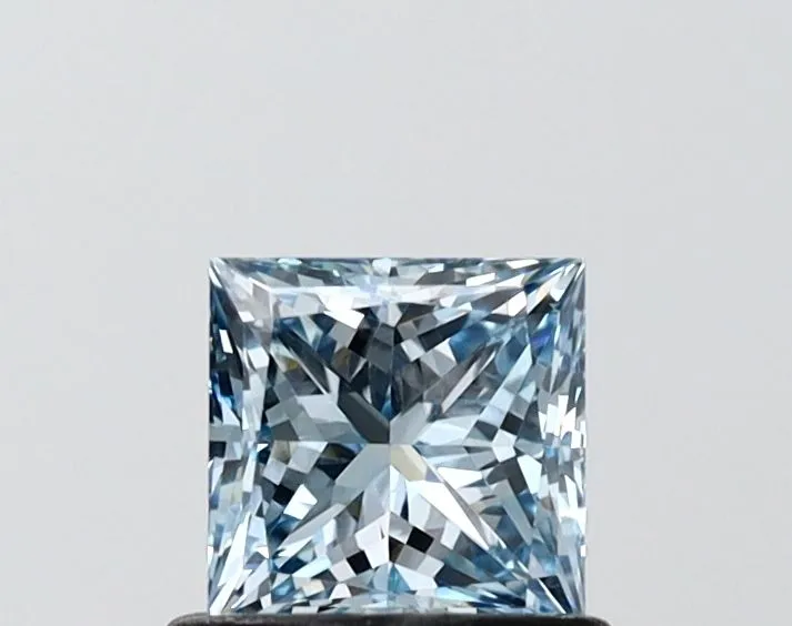 0.75ct PRINCESS Fancy Vivid Blue VVS2 Coloured Lab diamond