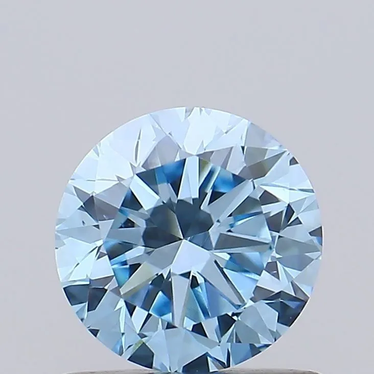 0.77ct ROUND Fancy Vivid Blue VS1 Coloured Lab diamond
