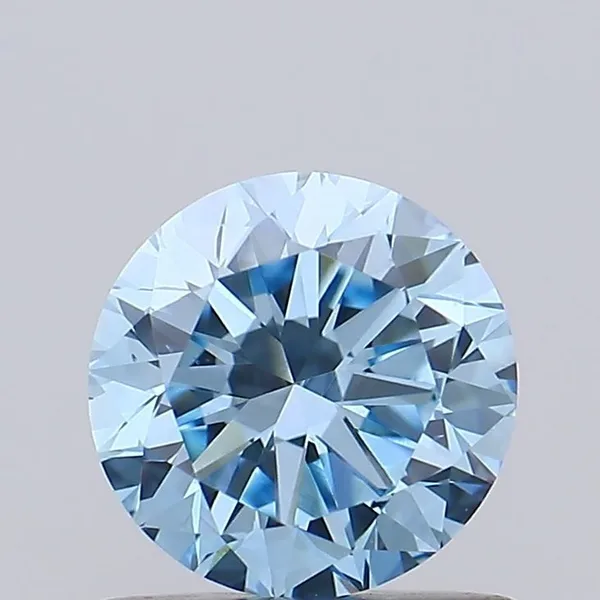 0.77ct ROUND Fancy Vivid Blue VS1 Coloured Lab diamond