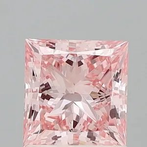 1.38ct PRINCESS Fancy Intense Pink VS1 Coloured Lab diamond