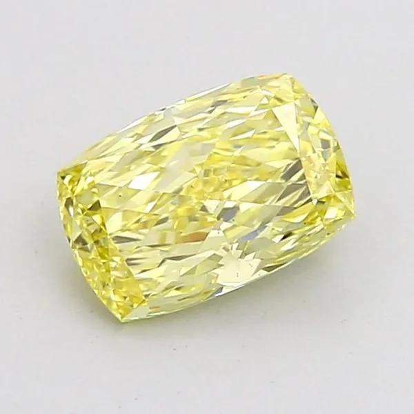 1.06ct CUSHION Fancy Intense Yellow VS2 Coloured Lab diamond