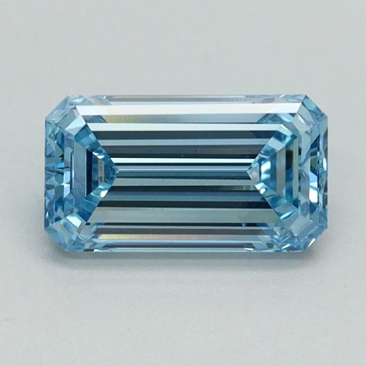 1.00ct EMERALD Fancy Intense Blue VS1 Coloured Lab diamond