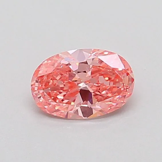 0.4ct OVAL Fancy Vivid Pink VS1 Coloured Lab diamond