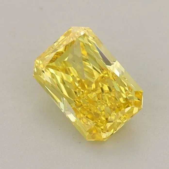 0.74ct RADIANT Fancy Vivid Yellow VVS1 Coloured Lab diamond