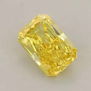 0.74ct RADIANT Fancy Vivid Yellow VVS1 Coloured Lab diamond