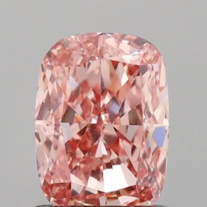 1.08ct CUSHION Fancy Intense Brownish Pink VS2 Coloured Lab diamond