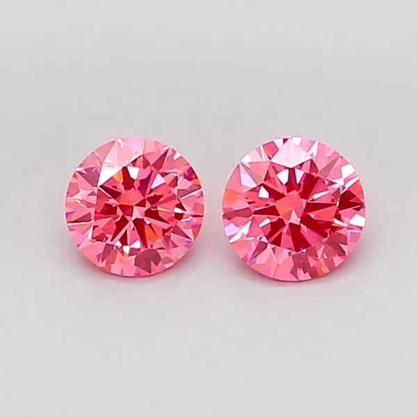 0.55ct ROUND Fancy Vivid Pink VS1 Coloured Lab diamond