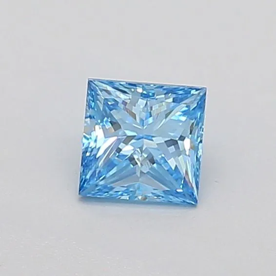 0.37ct PRINCESS Fancy Vivid Blue VS2 Coloured Lab diamond