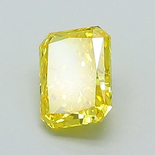 0.74ct RADIANT Fancy Vivid Yellow VS2 Coloured Lab diamond