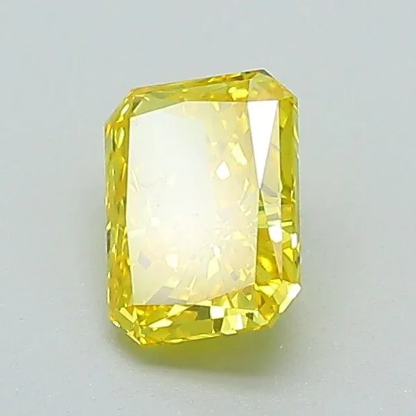 0.74ct RADIANT Fancy Vivid Yellow VS2 Coloured Lab diamond