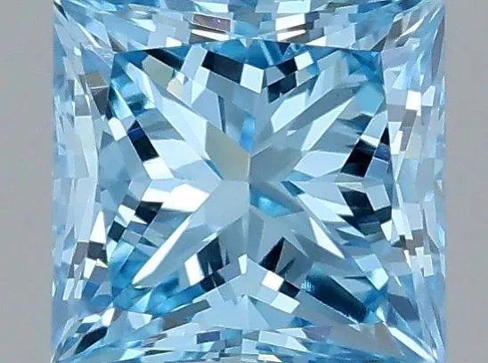 0.39ct PRINCESS Fancy Vivid Blue VVS2 Coloured Lab diamond