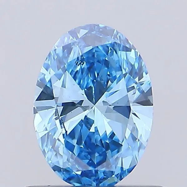 0.54ct OVAL Fancy Vivid Blue VS1 Coloured Lab diamond