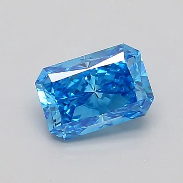 0.77ct RADIANT Fancy Vivid Blue VS2 Coloured Lab diamond