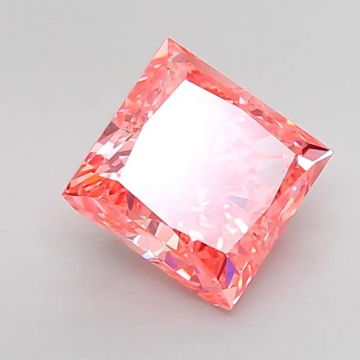 4.47ct PRINCESS Fancy Vivid Pink VS2 Coloured Lab diamond