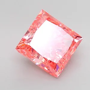 4.47ct PRINCESS Fancy Vivid Pink VS2 Coloured Lab diamond