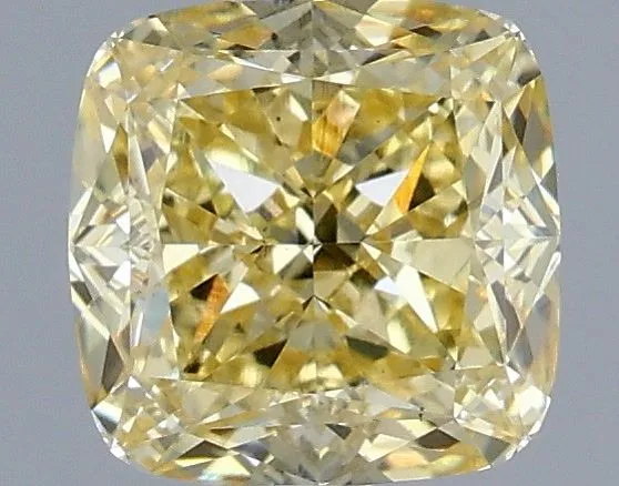 1.10ct CUSHION Fancy Intense Yellow VS1 Coloured Lab diamond