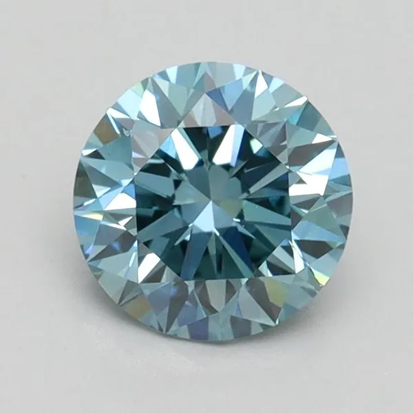 0.97ct ROUND Fancy Intense Blue SI1 Coloured Lab diamond