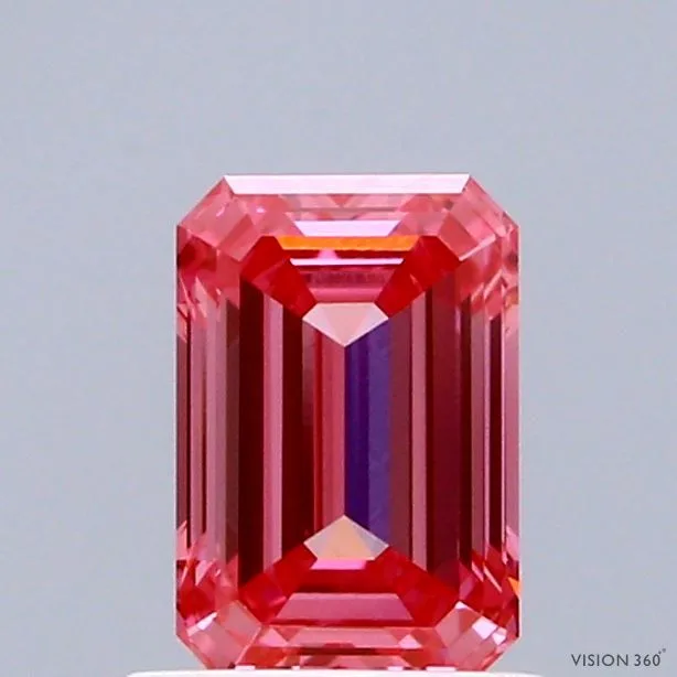 1.05ct EMERALD Fancy Vivid Pink VVS2 Coloured Lab diamond