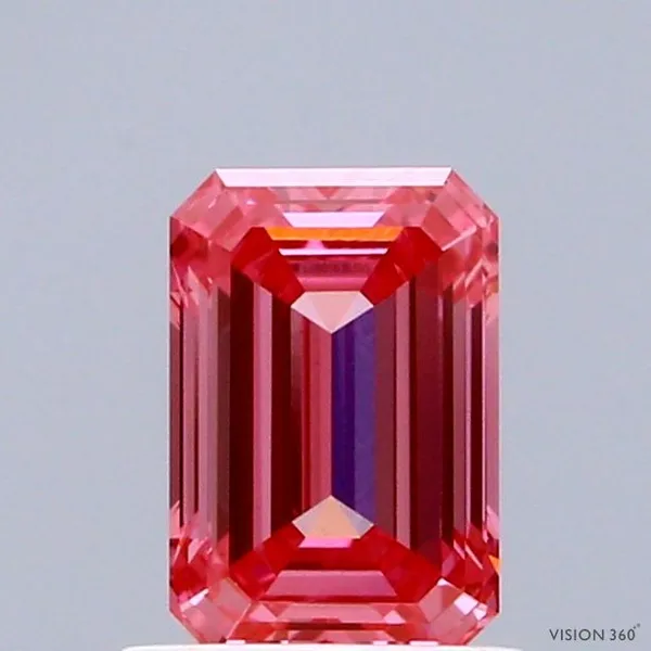 1.05ct EMERALD Fancy Vivid Pink VVS2 Coloured Lab diamond