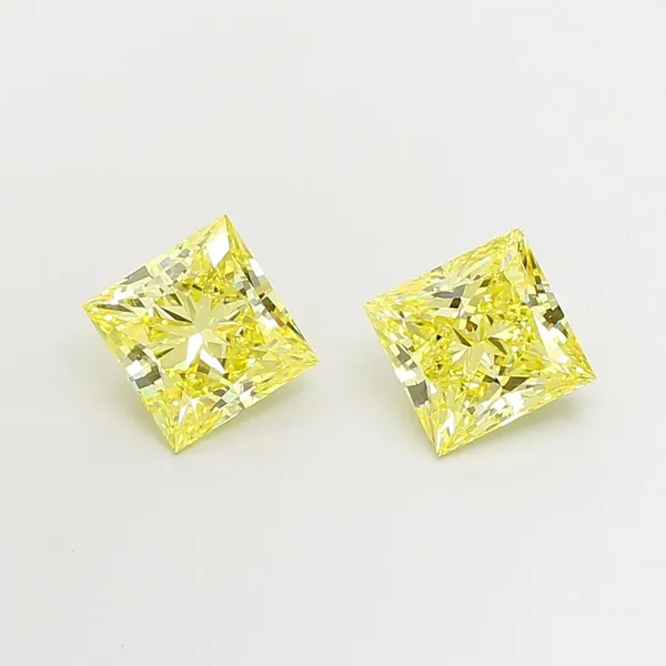 2.91ct PRINCESS Fancy Intense Yellow VS2 Coloured Lab diamond