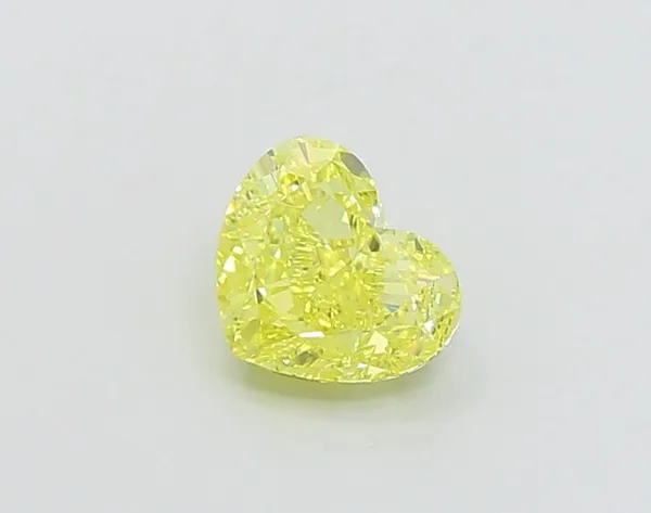 1.05ct HEART Fancy Vivid Yellow VVS2 Coloured Lab diamond