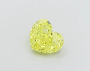 1.05ct HEART Fancy Vivid Yellow VVS2 Coloured Lab diamond