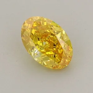 0.63ct OVAL Fancy Vivid Yellow VS1 Coloured Lab diamond