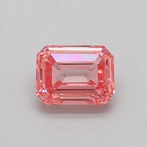 0.5ct EMERALD Fancy Vivid Pink VS1 Coloured Lab diamond