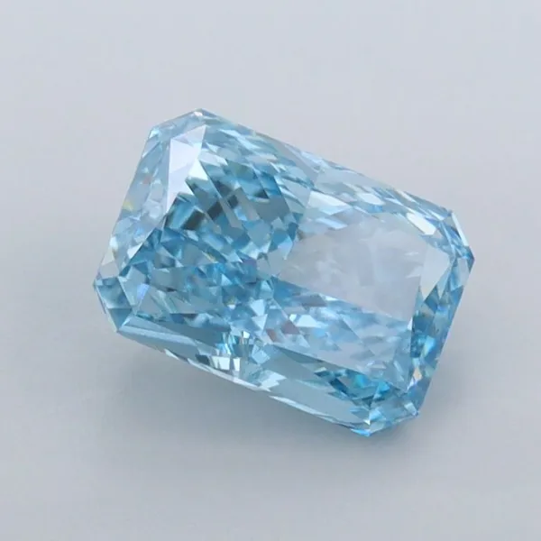 1.18ct RADIANT Fancy Vivid Blue VVS2 Coloured Lab diamond