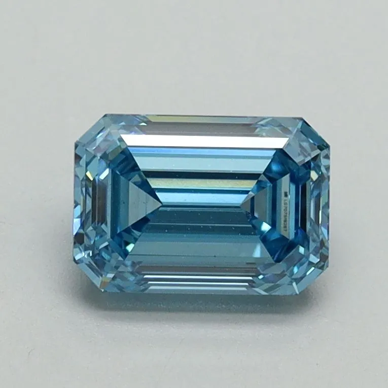 1.06ct EMERALD Fancy Vivid Blue VS1 Coloured Lab diamond