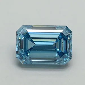 1.06ct EMERALD Fancy Vivid Blue VS1 Coloured Lab diamond