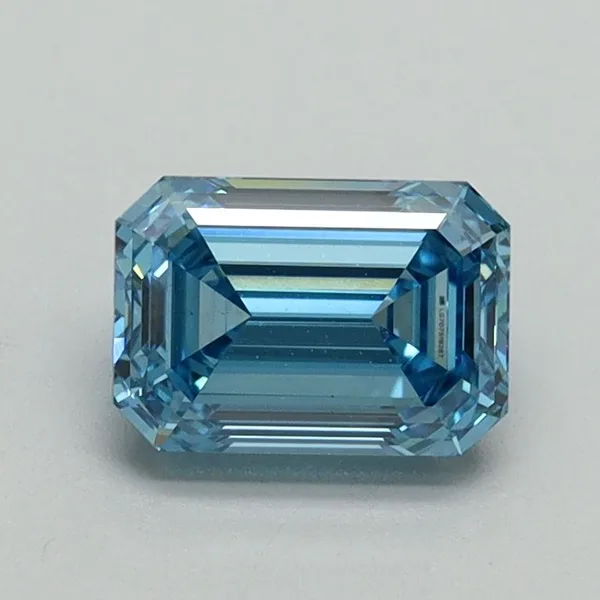 1.06ct EMERALD Fancy Vivid Blue VS1 Coloured Lab diamond