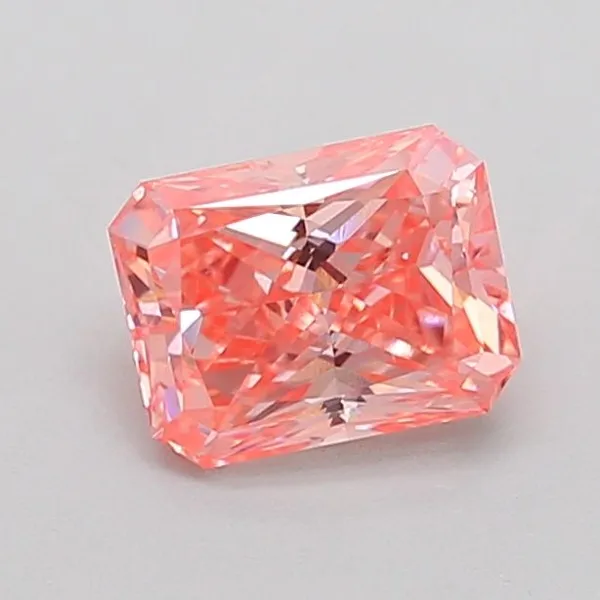 0.93ct RADIANT Fancy Vivid Pink VS2 Coloured Lab diamond