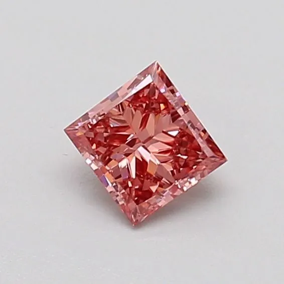 0.40ct PRINCESS Fancy Vivid Brownish Pink VS2 Coloured Lab diamond