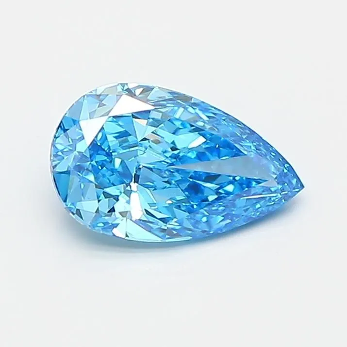 0.75ct PEAR Fancy Vivid Blue VVS2 Coloured Lab diamond
