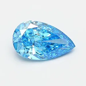 0.75ct PEAR Fancy Vivid Blue VVS2 Coloured Lab diamond