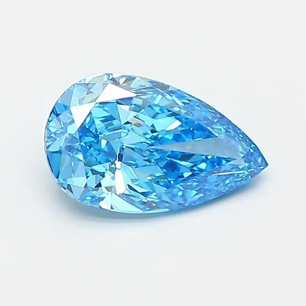 0.75ct PEAR Fancy Vivid Blue VVS2 Coloured Lab diamond