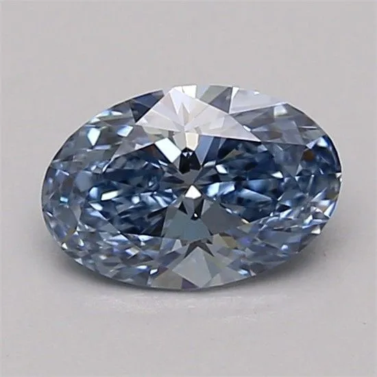 0.65ct OVAL Fancy Vivid Blue VVS1 Coloured Lab diamond