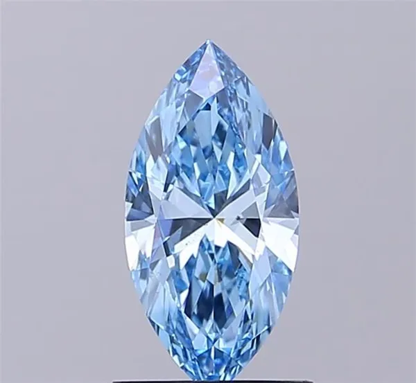 1ct MARQUISE Fancy Vivid Blue VS1 Coloured Lab diamond