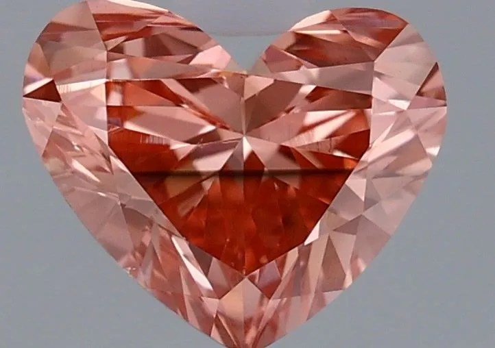 0.67ct HEART Fancy Vivid Pink SI1 Coloured Lab diamond