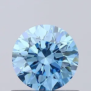 0.68ct ROUND Fancy Vivid Blue VS1 Coloured Lab diamond
