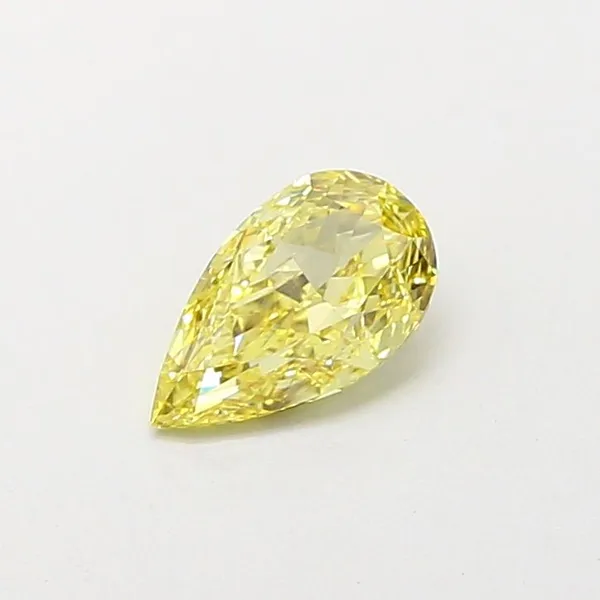 0.84ct PEAR Fancy Intense Yellow VS2 Coloured Lab diamond