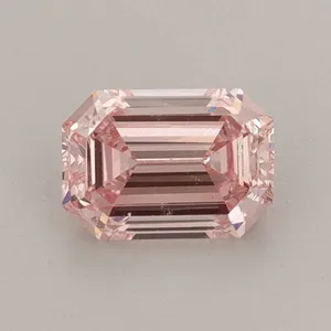 0.71ct EMERALD Fancy Intense Pink VS2 Coloured Lab diamond