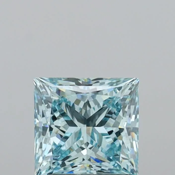 1.83ct PRINCESS Fancy Intense Blue VVS2 Coloured Lab diamond
