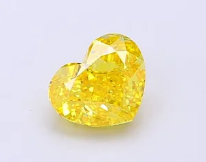 1.01ct HEART Fancy Vivid Yellow VVS2 Coloured Lab diamond
