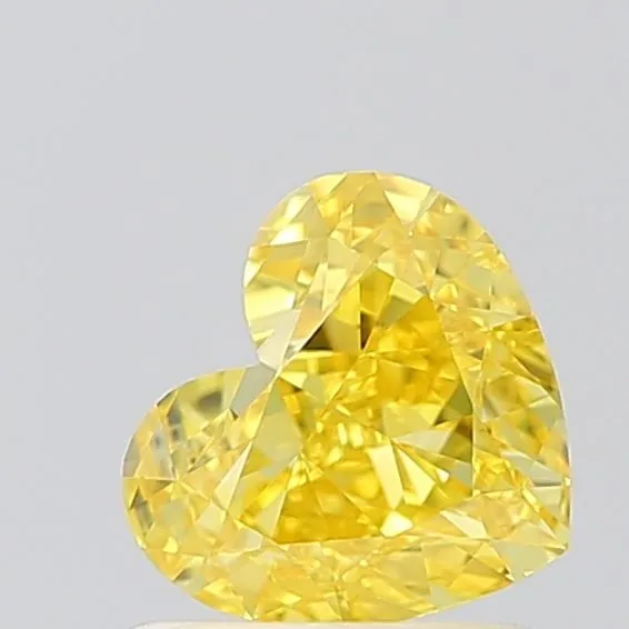 1.00ct HEART Fancy Vivid Yellow VVS2 Coloured Lab diamond