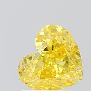 1ct HEART Fancy Vivid Yellow VVS2 Coloured Lab diamond