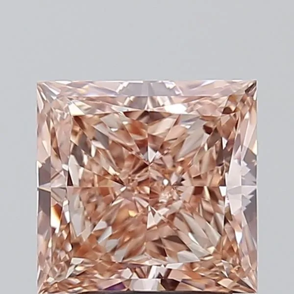 2.36ct PRINCESS Fancy Intense Brown Pink VVS2 Coloured Lab diamond